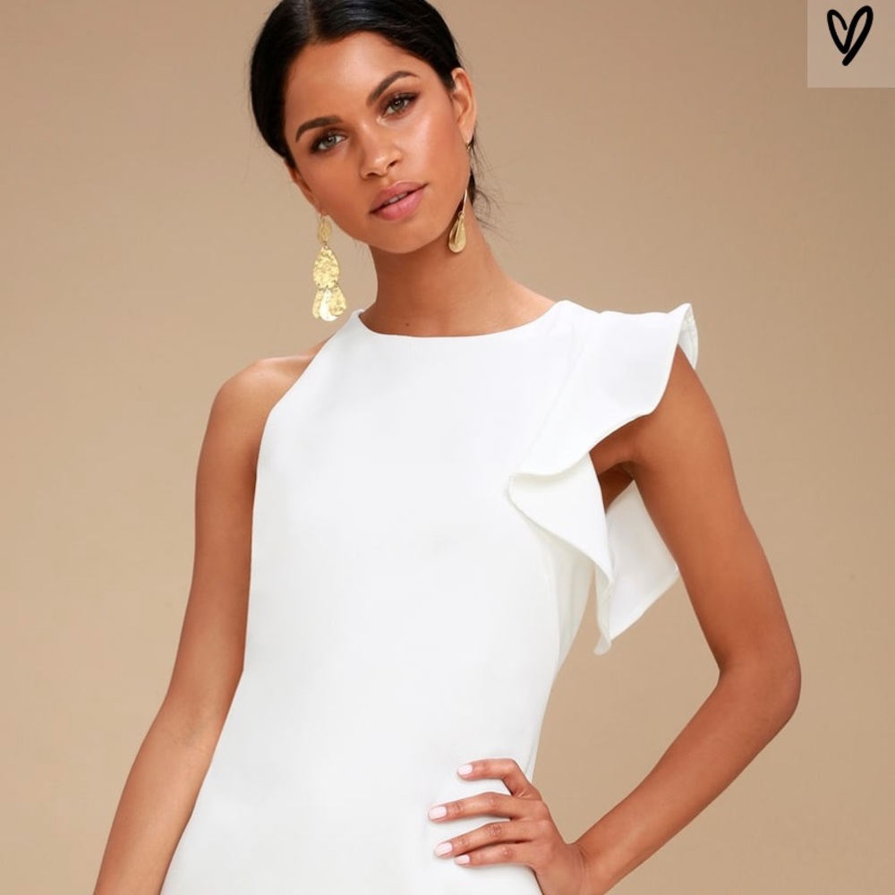 Dinah White One-Shoulder Dress